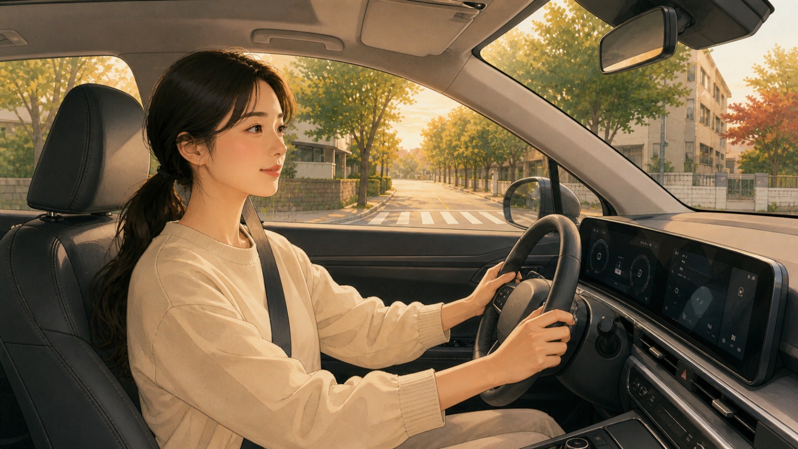 강남 여성 운전자 방문운전연수 일러스트
